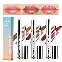 3 Colors Peel Off Lip Liner Tattoo, Peel Off Lip Stain with Matte Finish, Long Wear Lip Liner Lipstick, Long Lasting, Waterproof, Transfer-proof, Highly Pigmented Color Makeup for Women