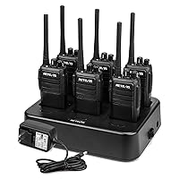 Retevis RT21 2 Way Radio Long Range, Walkie Talkies for Adults, Heavy Duty Rechargeable Two Way Radios with Six-Way Charger, for Manufacturing Education(6 Pack)