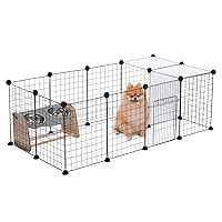 PAWZ Road Pet Playpen, DIY Small Animals Cage Portable Wire Fence with Black Resin Panels for Small Animals Puppies Kitties and Rabbits Yard Fence for Indoor/Outdoor Use - 15 Panels