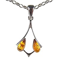 BALTIC AMBER AND STERLING SILVER 925 DESIGNER COGNAC PENDANT JEWELLERY JEWELRY (NO CHAIN)
