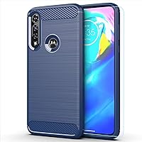 for Moto G Power 2020 case, Motorola G Power case 2020 with HD Screen Protector, Soft TPU Slim Fashion Non-Slip Protective Phone Case Cover for Motorola Moto G Power 2020 (Navy Brushed TPU)