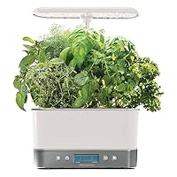 Harvest Elite Indoor Garden Hydroponic System with LED Grow Light and Herb Kit, Holds up to 6 Pods, White