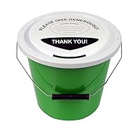 Charity Money Collection Bucket 5 Litres - Green