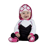 Marvel Spider-Gwen Official Infant Costume - Hooded Jumpsuit with Cap and Booties