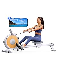 MERACH Rowing Machine, Magnetic Rower Machine for Home, 16 Levels of Quiet Resistance, Dual Slide Rail with Max 350lb Weight Capacity, App Compatible