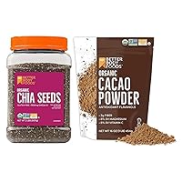 BetterBody Foods Organic Chia Seeds, 32 oz + BetterBody Foods Organic Cacao Powder, 16 oz