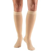 Truform Sheer Compression Stockings, 30-40 mmHg, Women's Knee High Length, 30 Denier, Beige, Large