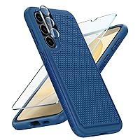 FNTCASE for Samsung Galaxy S24 Case: Dual Layer Heavy Duty Cell Phone Protective Cover Shockproof Rugged with Non-Slip Textured - Military Drop Protection Bumper Tough - 2024, 6.2inch