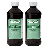 GeriCare 220 High Potency Liquid Iron Supplement | Liquid Iron for Adults | for Anemia and Iron Deficiency | 220mg of Iron Per 5mL Dose. (Pack of 2)