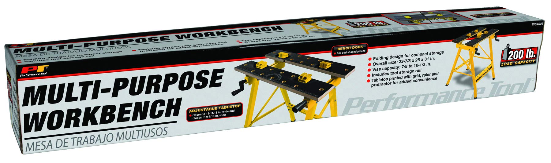 Performance Tool W54025 Portable Multipurpose Workbench and Vise (200 lbs Capacity) , Yellow
