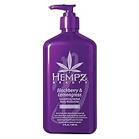 HEMPZ Body Lotion - Blackberry & Lemongrass Daily Moisturizing Cream, Shea Butter Hand and Body Moisturizer - Hemp Lotion - Skin Care Products, Hemp Seed Oil - 17 oz.