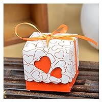 LPHZ915 100pcs/lot Baby Shower Box Gift Box Love Laser Pearl Paper Candy Box DIY Candy Box Party Wedding Favor Gifts (Color : Orange)