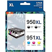 950XL 951XL Combo Pack High Yield Replacment for HP 950 951 Ink Cartridges Work with HP OfficeJet Pro 8100 8110 8600 8610 8615 8616 8620 8625 8630 8640 8660 Printers, 5 Pack