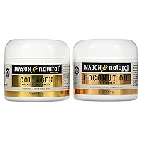 MASON NATURAL Coconut Oil Skin Cream + Collagen Premium Skin Cream, 2 Pack, 2 oz (57 g) Each