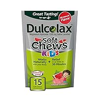 Kids Soft Chews Saline Laxative Watermelon Gentle Constipation Relief, Magnesium Hydroxide 1200mg, 15 Count