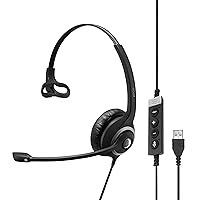 Sennheiser SC 230 USB MS II (506482) - Single-Sided Business Headset | For Skype for Business, Softphone, and PC | with HD Sound, Noise-Cancelling Microphone (Black)