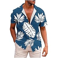 Hawaiian Shirts for Men - Men’s Casual Beach Summer Shirts - Stretch Fabric with Modern Fit - Summer Holiday Tops