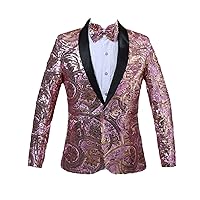 Fancy Sequin Suit Shawl Collar Jacket Nightclub Singer Host Korean Version Photo Studio Suit