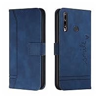 Cell Phone Flip Case Cover Compatible with Huawei Y7P/P40 Lite E/honor 9C Wallet Case ,Shockproof TPU Protective Case,PU Leather Phone Case Magnetic Flip Folio Leather Case Card Holders ( Color : Blue