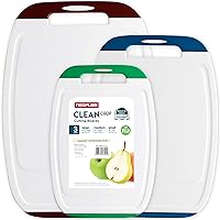 Neoflam Microban Protection Cutting Board 3 Piece Set, Stain & Odor/BPA Free, Reversable Board, Upgraded Larger Juice Groove, Non-Slip EZ Grip Handle, Dishwasher Safe, Multicolor