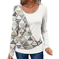 Women's Sweaters Fall 2023 Blouse Round Neck Pullover Loose Comfy Tunic T Shirt Fashion Print Oversized Sweatshirt