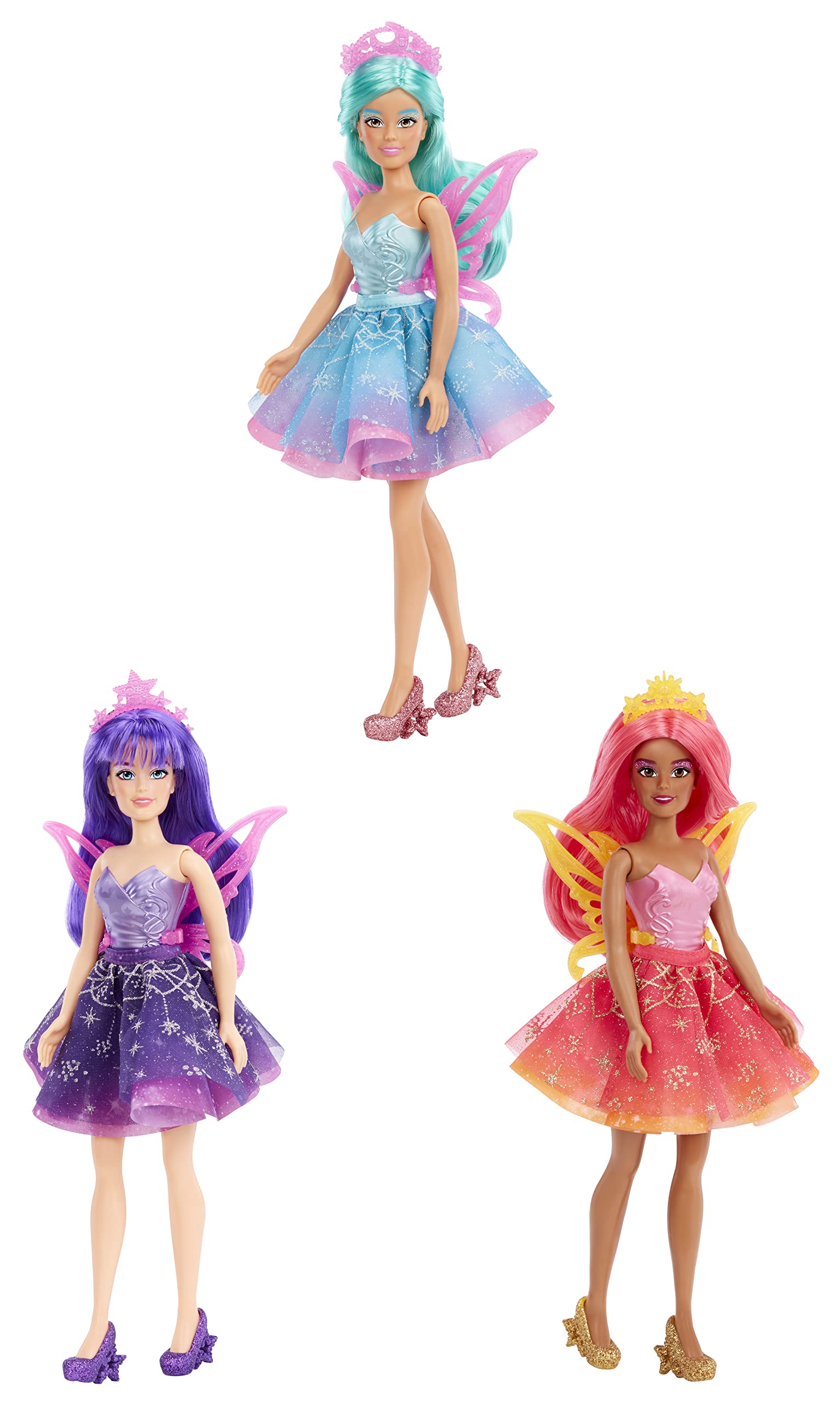 MGA Entertainment Dream Ella Color Change Surprise Fairies Celestial Series Doll - Aria, Star Inspired Fairy Fashion Doll with Iridescent Sparkly Wings, Tiara & Purple Hair, Multicolor (585114)