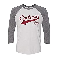 NCAA Baseball Jersey Script, Team Color 3/4-Sleeve Raglan T Shirt, College, University