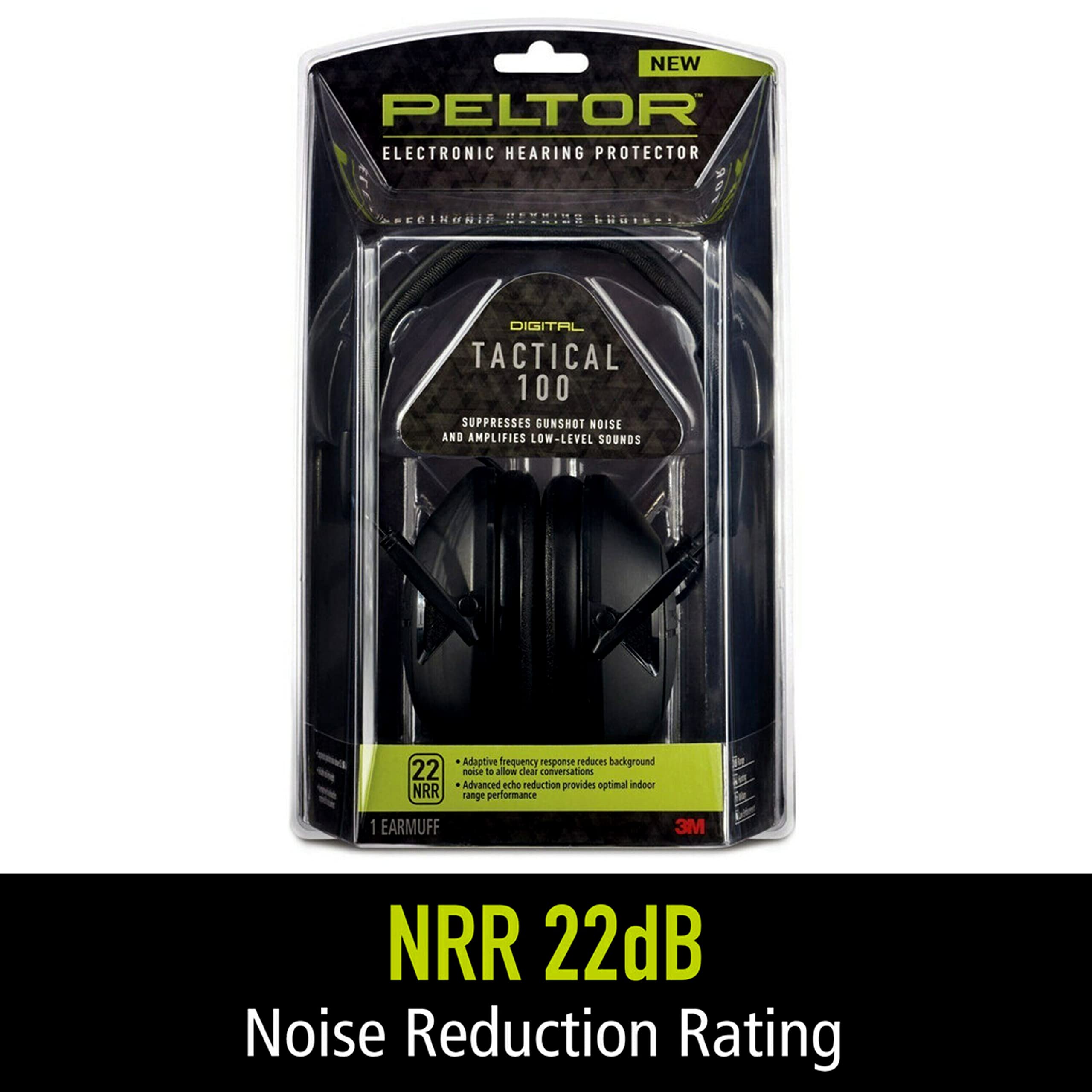 Peltor Sport Tactical 100 Electronic Hearing Protector, Ear Protection, NRR 22 dB, Ideal for the Range, Shooting and Hunting, TAC100-OTH