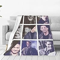 Blanket Jensen Ackles Collage Throw Blanket Warm Cozy Plush Bed Blanket Sofa Bed Couch Decor Gifts for Men Women and Kids 60