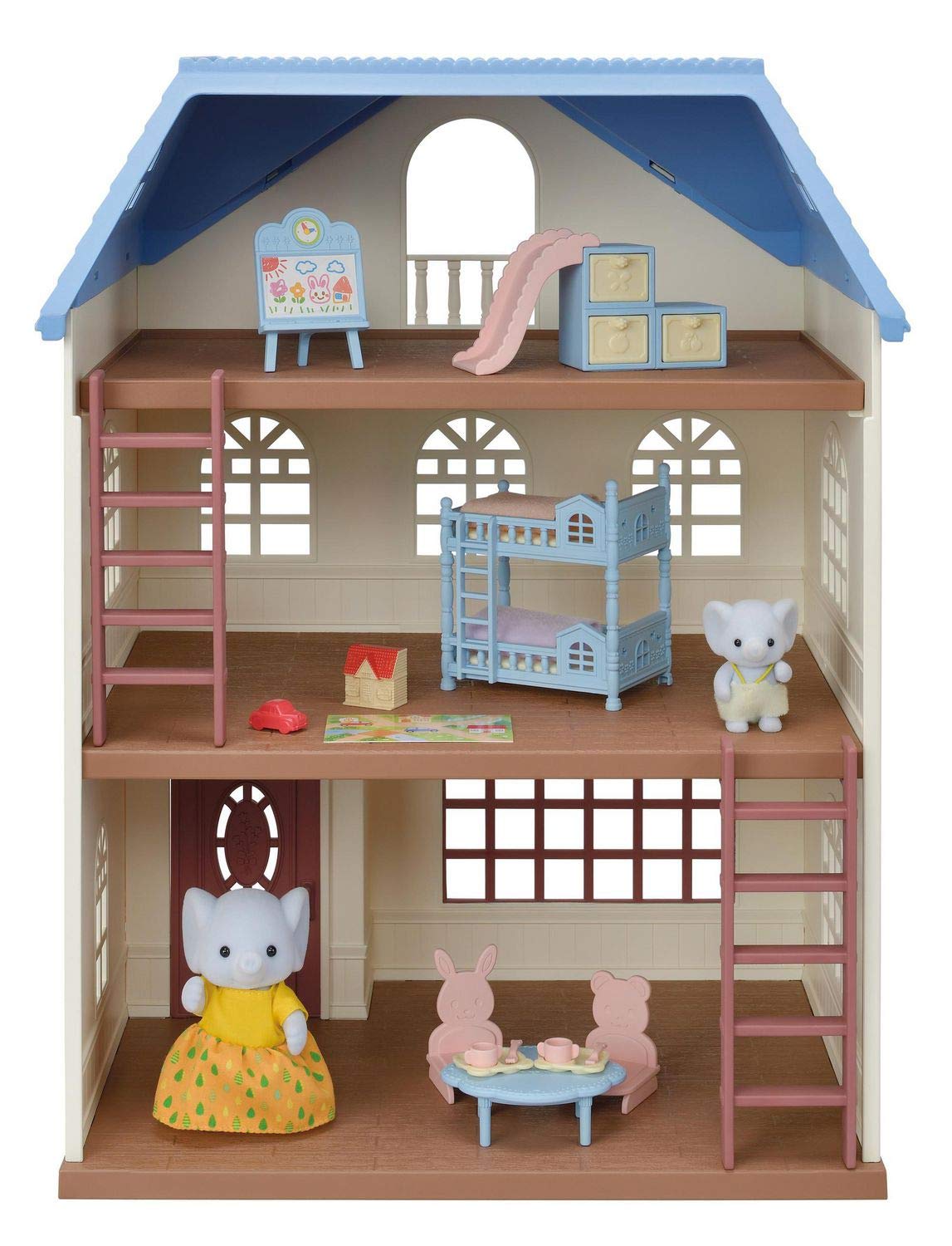 Calico Critters Sky Blue Terrace Gift Set, Dollhouse Playset with Figures, Furniture and Accessories