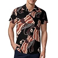 Cool Bacon Men's Polo Shirt Short Sleeve Sport Shirts Casual Golf T-Shirt for Work Fishing