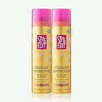 Style Edit DARK BLONDE Root Concealer Touch Up Spray (Multiple Colors Available) Instantly Covers Greys And Dark Roots - Professional Salon Quality Blonde Perfection Grays Cover Up Hair Products for Women 4 Ounce (Pack of 2)
