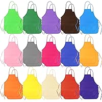 PLULON 30Pcs Kids Art Aprons 15 Colors Art Smock for Kids Painting Smock Children Fabric Artist Aprons Bulk for Craft Home Kitchen Classroom Party and Art Painting Activity