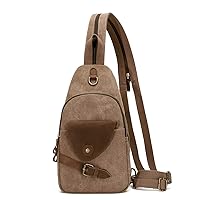 KL928 Canvas Sling Bag Crossbody Backpack Shoulder Casual Rucksack for Men Women
