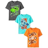 The Children's Place Boys' Short Sleeve Graphic T-Shirt 3-Pack, Extreme Sports, Medium