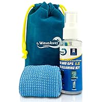 Wave Away Sonar & GPS Screen Cleaner with Micro Fiber Cloth for Boating & Fishing - Improves Clarity and Protects Screens - Spray, Wipe, Shine - 1.5oz Screen Cleaner