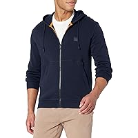 BOSS Men's Logo Patch Zip Up Hooded Sweatshirt