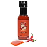Jindotgae Hot Sauce - 7 oz Vegan Red Hot Chili Peppers, Gluten Free Chili Pepper Spicy Sauce - Korean Hot Sauce w/Cheongyang Red Pepper - For Buffalo Wings Pizza BBQ Korean Food Hot Sauce Challenge