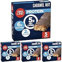 Fiber One Chewy Protein Bars, Caramel Nut, Protein Snacks, 1.17 oz, 5 ct (Pack of 4)