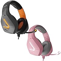 Orzly Gaming Headset Bundle - Vesuvius Orange & Nakuru Pink