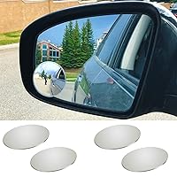 Blind Spot Mirrors 4 Pack-3 Inch Oval Rear View Convex Mirror for Cars/SUVs/Motorcycles/Trucks/Trailers/Snowmobiles/Bicycles/RVs/Boats/Golf Carts with Rust Resistant Frame-HD Real Glass