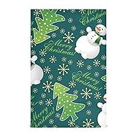 Kitchen Tea Towels Cotton Winter Snowmans Green Microfiber Dish Towel Kitchen Hand Towels Absorbent Hand Towels for Kitchen Large Boho Quick Dry 28x18in 6PCS