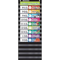 Scholastic Classroom Resources Pocket Chart Daily Schedule, Black (SC583865)