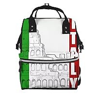 Roman Italian Flag Printed Diaper Bag Nappy Backpack Multifunction Waterproof Mummy Backpack Nursing Bag For Baby