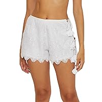 Trina Turk Voila Lace Up Shorts, Tie Side, Casual, Beach Cover Ups for Women