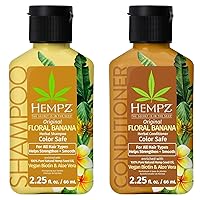 Hair Shampoo (2.25 Oz) & Conditioner (2.25 Oz) – Original Floral Banana – Promotes Hydrating, Softening, Moisturizing, Growth & Strengthening of Dry, Damaged & Color Treated Hair – Travel Size
