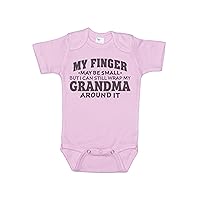 Grandma Onesie/My Finger May Be Small/Grand Baby Outfit/Funny Newborn Bodysuit