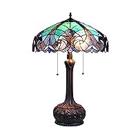 Chloe Lighting Liaison Tiffany-Style Antique Dark Bronze 2-Light Victorian Table Lamp 18