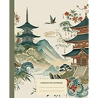 Composition Notebook College Ruled: Ancient Japan Vintage Illustration | Lined Paper Journal For School, College, Office, Work - 7.5