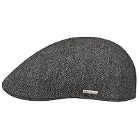 Stetson Texas Woolix Men's Flat Cap - Made in The EU - Flat Cap with Wool Content - Lined with Skin-Friendly Cotton - Mottled Men's Hat - Cap for Autumn/Winter